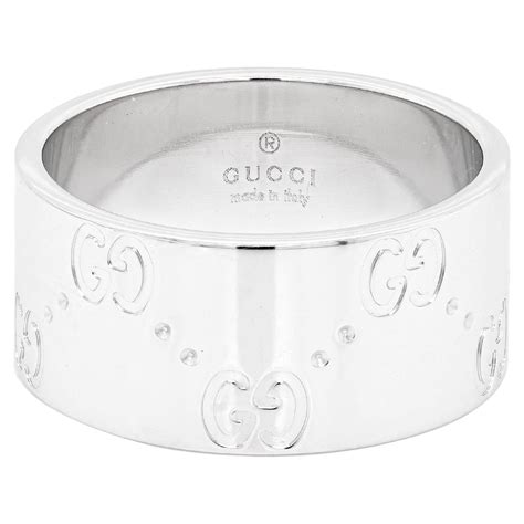 anello gucci uomo oro bianco|Anello Gucci Icon a fascia sottile in oro bianco .